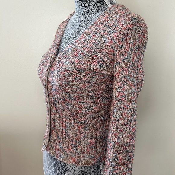 Madewell Marled Shrunken Ribbed Cardigan Sweater - Picture 4 of 10